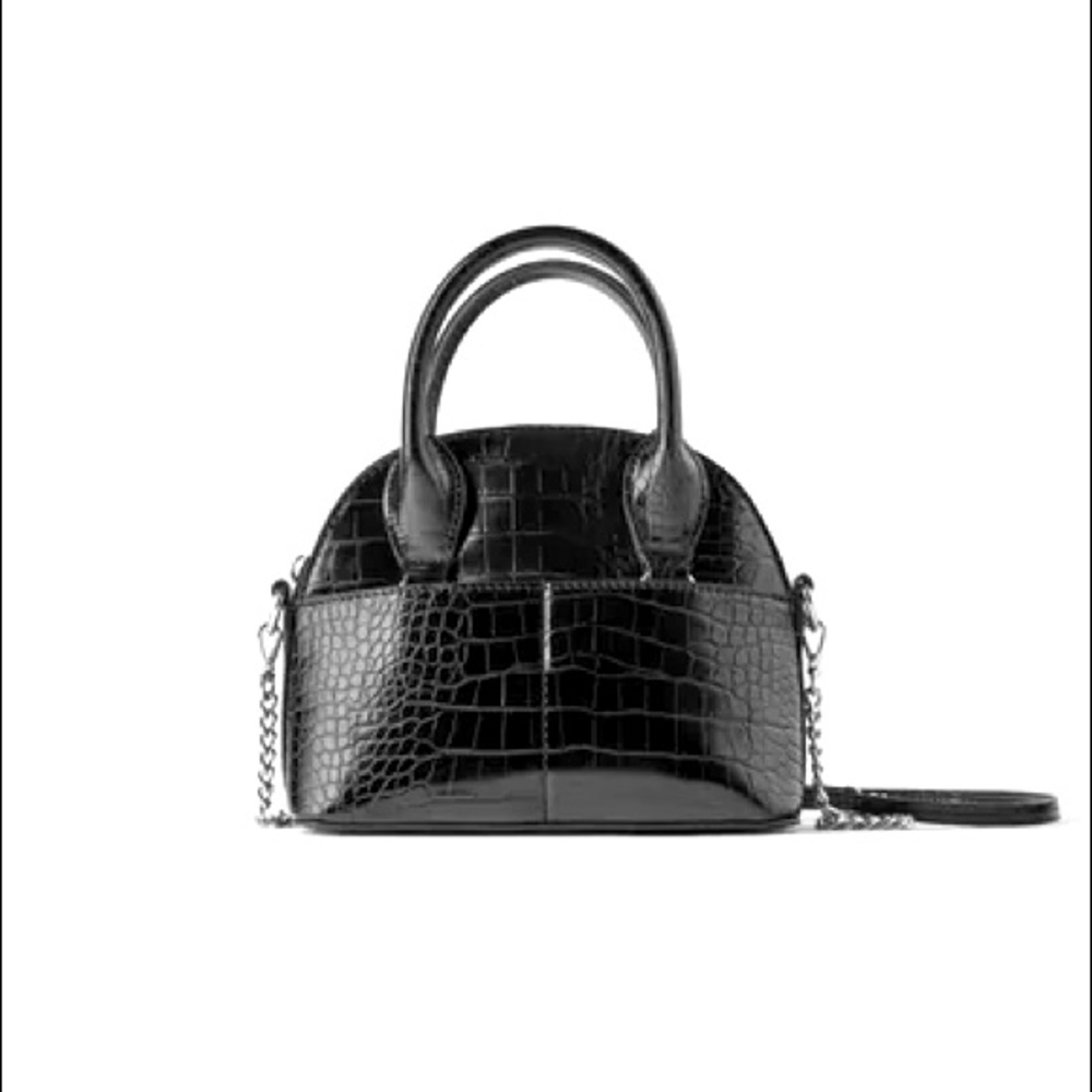 ZARA Animal Print Black Bag